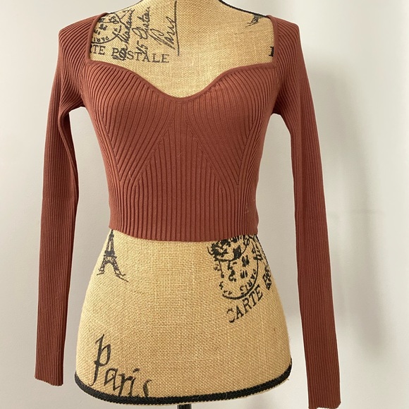 Okakie Heavy Sweet-Heart Sweater Top - Picture 1 of 6